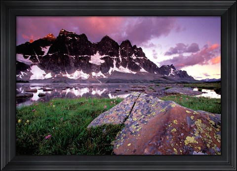 Framed Ramparts Viewed in Reflection, Tanquin Valley, Jasper National Park, Alberta, Canada Print