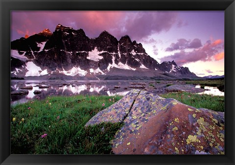 Framed Ramparts Viewed in Reflection, Tanquin Valley, Jasper National Park, Alberta, Canada Print