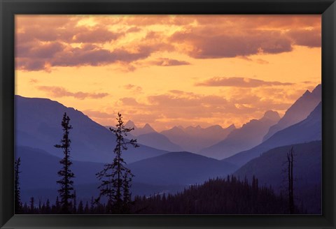 Framed Sunset in Banff National Park, Alberta, Canada Print