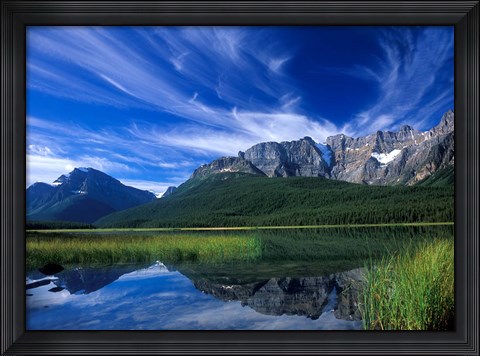 Framed Cirrus Clouds Over Waterfowl Lake, Banff National Park, Alberta, Canada Print