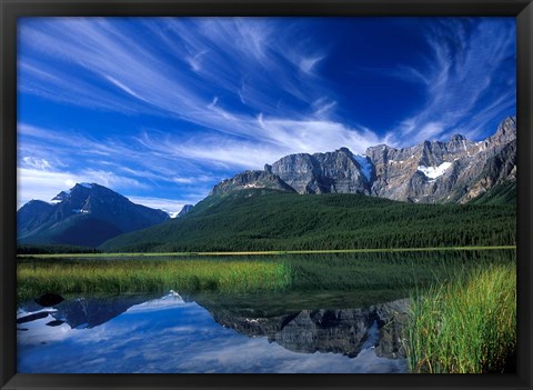 Framed Cirrus Clouds Over Waterfowl Lake, Banff National Park, Alberta, Canada Print