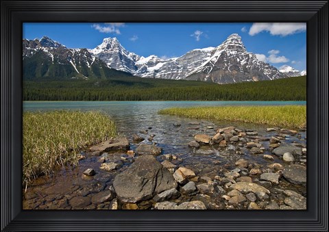 Framed Alberta, Rocky Mountains, Banff NP, lake fed by snowmelt Print