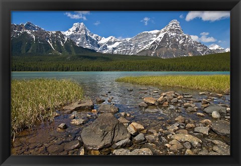 Framed Alberta, Rocky Mountains, Banff NP, lake fed by snowmelt Print