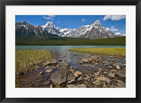 Framed Alberta, Rocky Mountains, Banff NP, lake fed by snowmelt Print