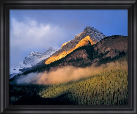 Framed Alberta, Banff NP, Sunrise of the Canadian Rockies Print