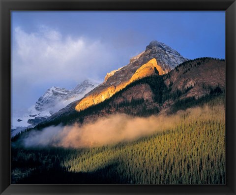 Framed Alberta, Banff NP, Sunrise of the Canadian Rockies Print