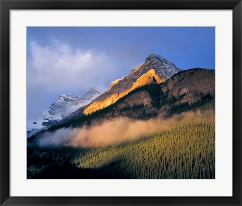 Framed Alberta, Banff NP, Sunrise of the Canadian Rockies Print