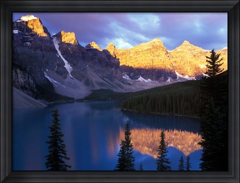 Framed Lake Moraine at First Light, Banff National Park, Alberta, Canada Print