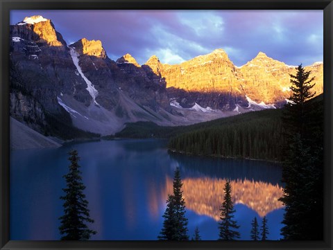 Framed Lake Moraine at First Light, Banff National Park, Alberta, Canada Print