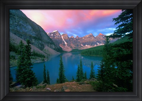 Framed Lake Moraine at Dawn, Banff National Park, Alberta, Canada Print