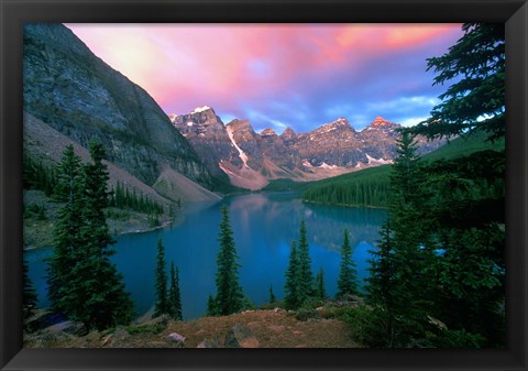 Framed Lake Moraine at Dawn, Banff National Park, Alberta, Canada Print