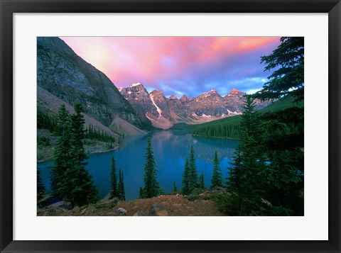 Framed Lake Moraine at Dawn, Banff National Park, Alberta, Canada Print