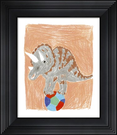 Framed Triceratops Balance Print