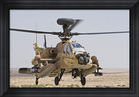 Framed AH-64D Saraf attack helicopter of the Israeli Air Force Print