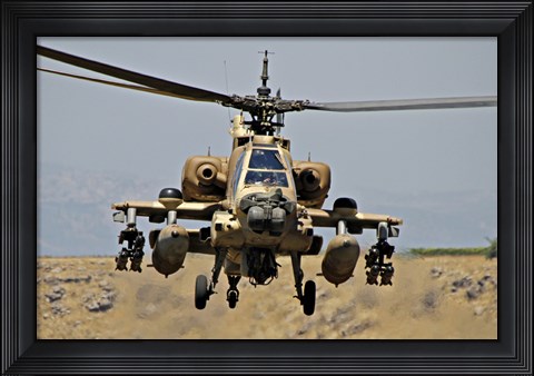 Framed AH-64A Peten attack helicopter Print