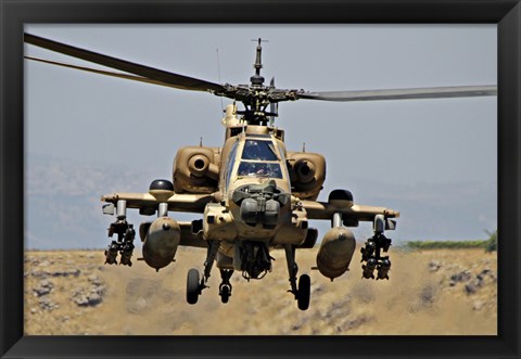 Framed AH-64A Peten attack helicopter Print