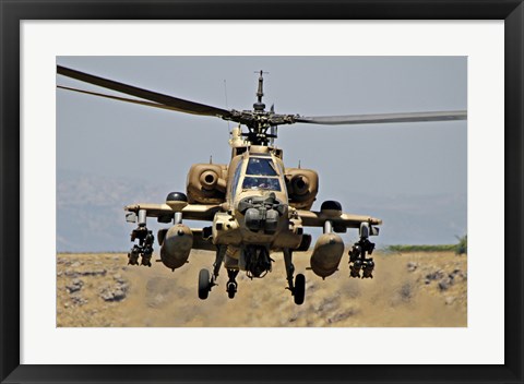 Framed AH-64A Peten attack helicopter Print