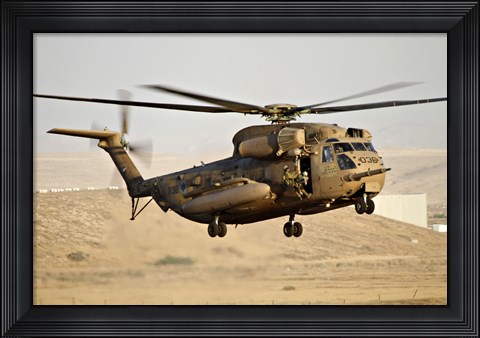 Framed CH-53 Yasur 2000 of the Israeli Air Force in a rescue demonstration Print