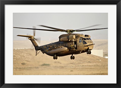 Framed CH-53 Yasur 2000 of the Israeli Air Force in a rescue demonstration Print