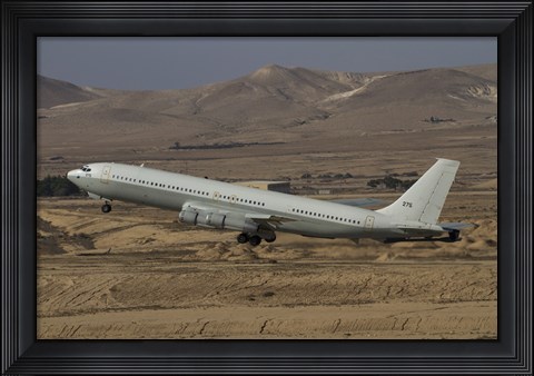 Framed Boeing 707 Re&#39;em of the Israeli Air Force over Israel Print