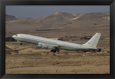 Framed Boeing 707 Re&#39;em of the Israeli Air Force over Israel Print