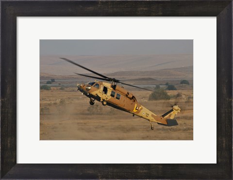 Framed UH-60L Yanshuf helicopter of the Israeli Air Force Print