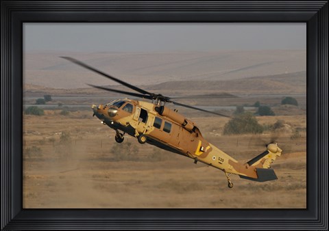 Framed UH-60L Yanshuf helicopter of the Israeli Air Force Print