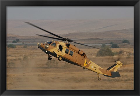 Framed UH-60L Yanshuf helicopter of the Israeli Air Force Print