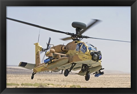 Framed AH-64D Saraph helicopter of the Israeli Air Force Print