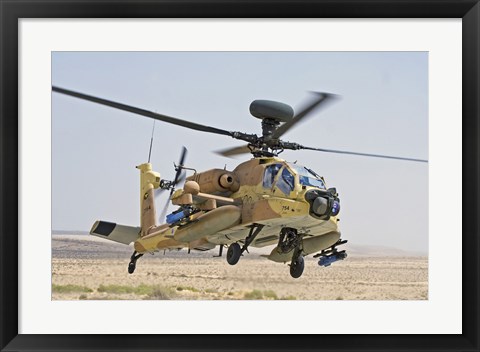 Framed AH-64D Saraph helicopter of the Israeli Air Force Print