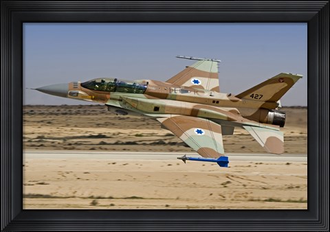 Framed F-16I Sufa of the Israeli Air Force taking off from Ramon Air Base Print