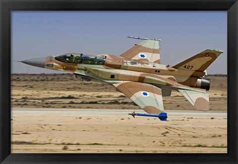 Framed F-16I Sufa of the Israeli Air Force taking off from Ramon Air Base Print