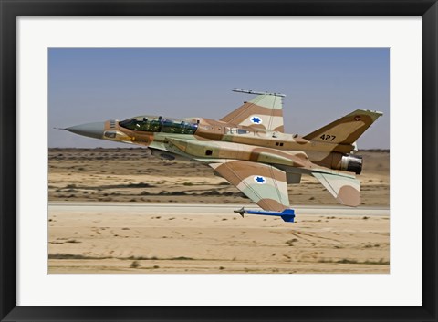 Framed F-16I Sufa of the Israeli Air Force taking off from Ramon Air Base Print