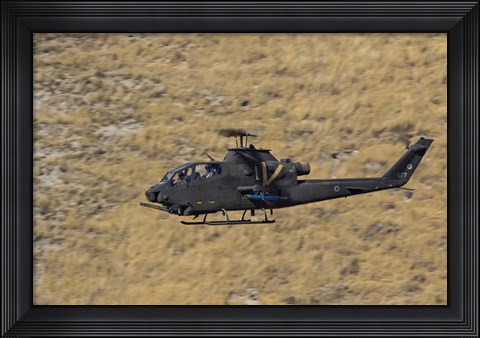Framed AH-1F Tzefa of the Israeli Air Force flying over Israel Print