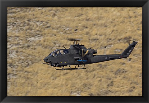 Framed AH-1F Tzefa of the Israeli Air Force flying over Israel Print