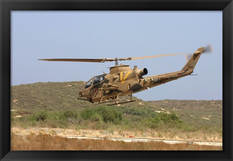 Framed AH-1S Tzefa attack helicopter of the Israeli Air Force Print