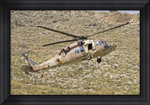 Framed UH-60L Yanshuf helicopter Print