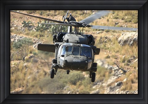 Framed UH-60L Yanshuf helicopter of the Israeli Air Force Print