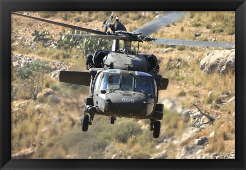 Framed UH-60L Yanshuf helicopter of the Israeli Air Force Print