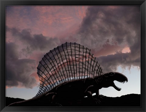 Framed Dimetrodon limbatus, a prehistoric animal Print