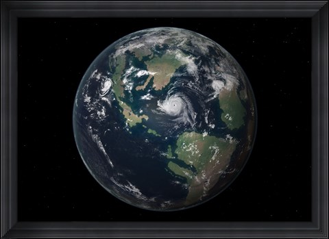 Framed Planet Earth 90 million years ago during the Late Cretaceous Period Print