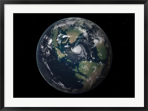 Framed Planet Earth 90 million years ago during the Late Cretaceous Period Print