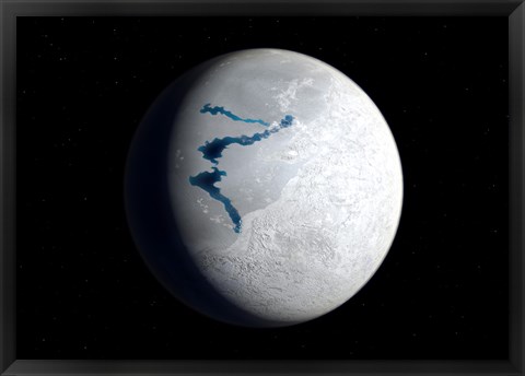 Framed View of Earth 650 million years ago during the Marinoan glaciation Print