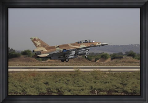 Framed F-16D Barak of the Israeli Air Force taking off Print