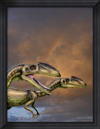 Framed Zupaysaurus rougieri, a theropod dinosaur of the Jurassic Period Print