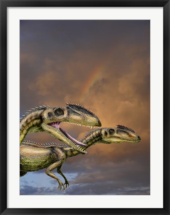 Framed Zupaysaurus rougieri, a theropod dinosaur of the Jurassic Period Print