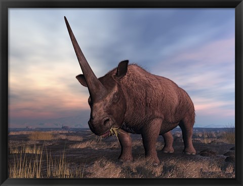 Framed Elasmotherium grazing Print