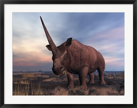 Framed Elasmotherium grazing Print