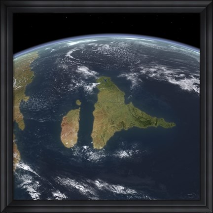 Framed View of the Indian subcontinent during the Late Cretaceous period Print