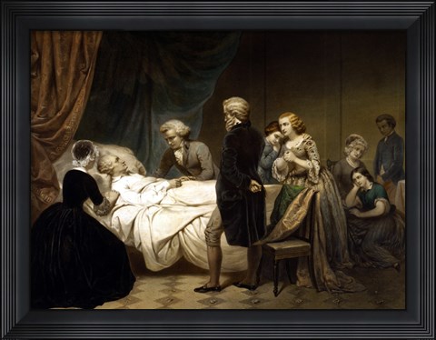 Framed President George Washington on his Deathbed Print